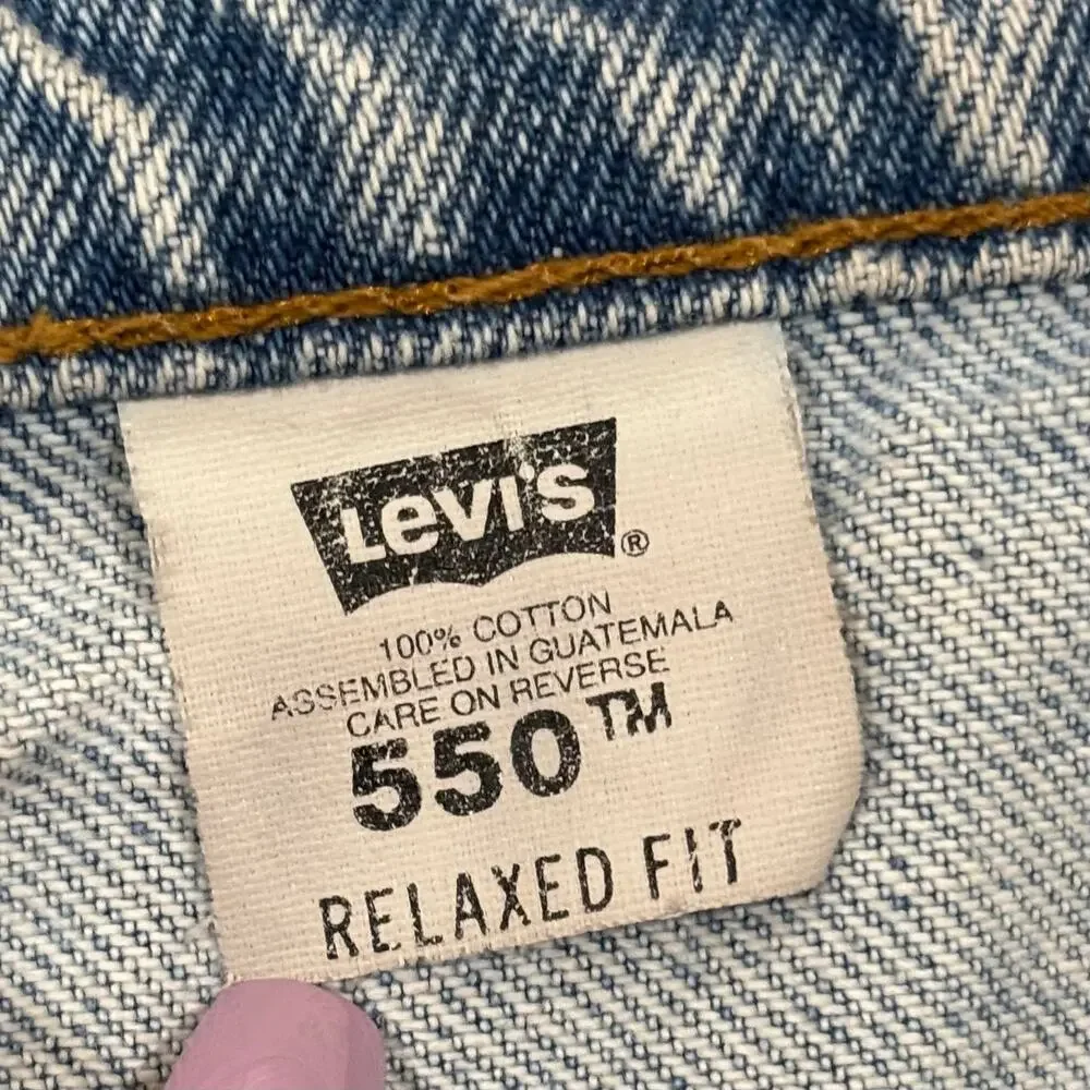 Vintage Levi's 550 Men's Size 38x29 Wide Leg Jeans Orange Tab